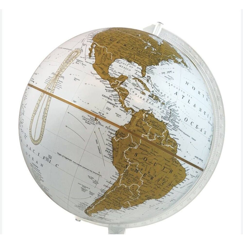 Made In India India Acrylic & Gold Foil Decorative Spinning Globe